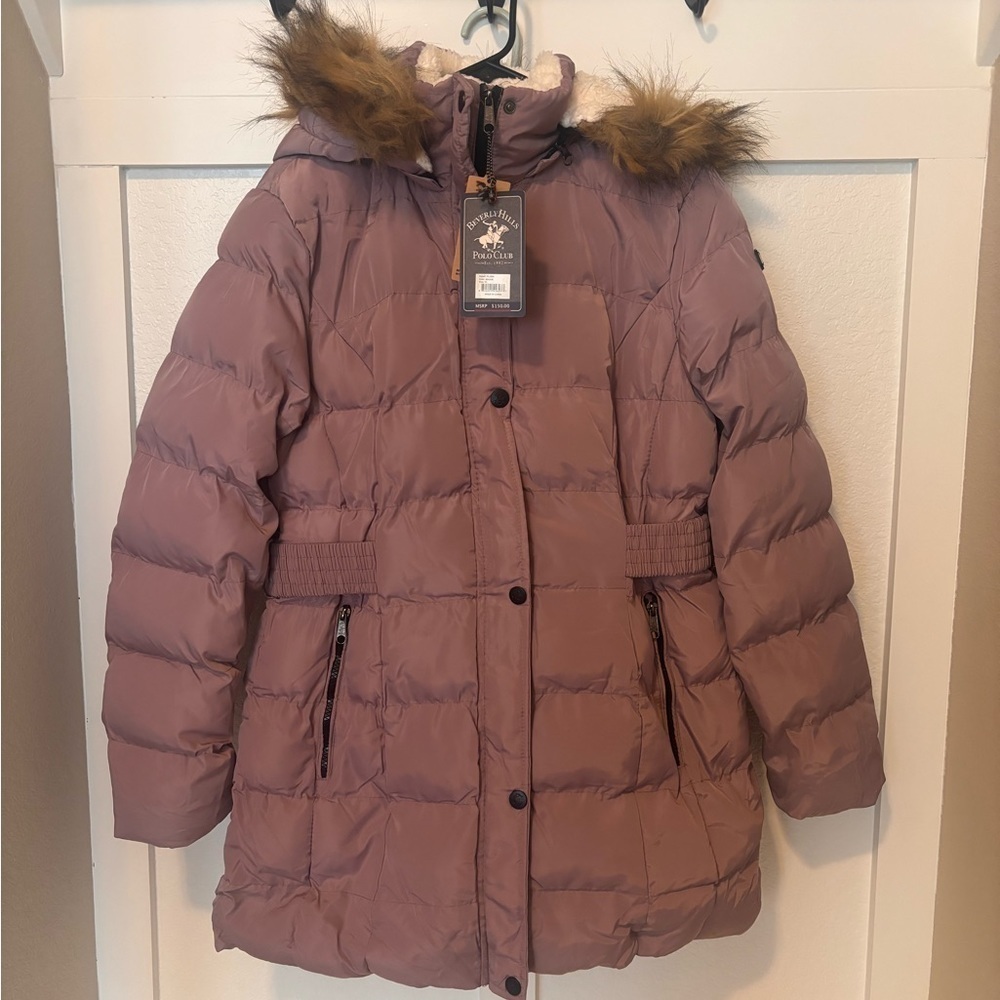 Beverly Hills Polo Club women’s coat with belt. XL. NWT!
